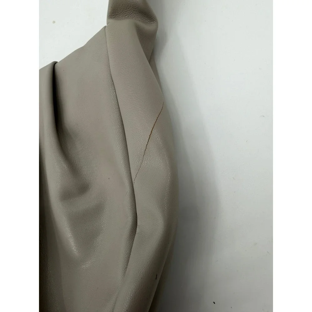Banana Republic Taupe Gray Pleated Knotted Strap Faux Leather Shoulder Bag OS